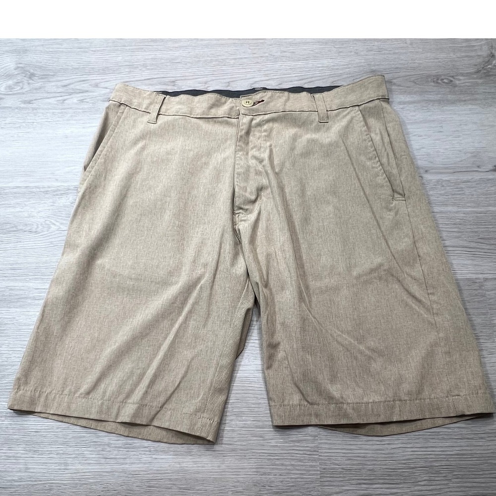 Ron Jon‎ Surf Shop Men's Hybrid Shorts Size 32 Flat Front Casual Khaki